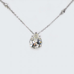 Colier Argint Zirconia Lisette Alb Cald