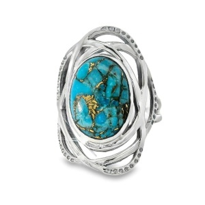 Inel Argint Blue Copper Turquoise Gunjan