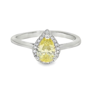 Inel Argint Cubic Zirconia Galben Lina
