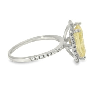 Inel Argint Cubic Zirconia Galben-Sampanie Valentina - Img 2