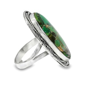 Inel Argint Green Copper Turquoise Vidhi - Img 2