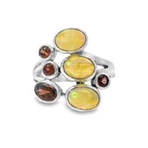 Inel Argint Opal Australian Granat Parushree