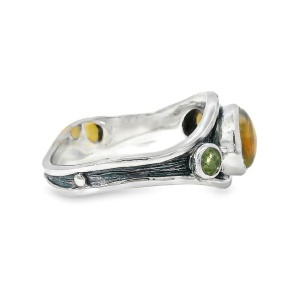 Inel Argint Opal Australian Pirinita Orange - Img 2