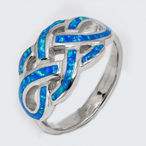 Inel argint Opal Knot
