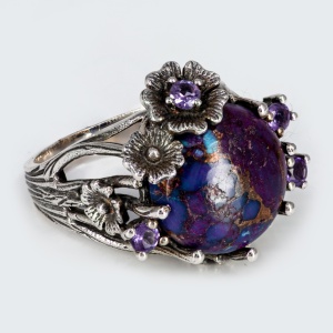 Inel Argint Purple Copper Turquoise Nilima - Img 2