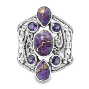 Inel Argint Purple Copper Turquoise Uluberia