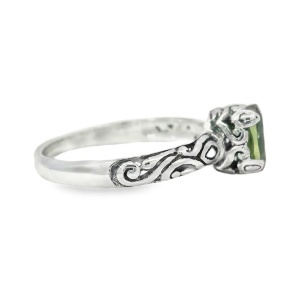 Inel Argint realizat manual Peridot Cantika - Img 2