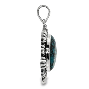 Pandantiv Argint Realizat Manual Turquoise Tibetan Hanithra - Img 2