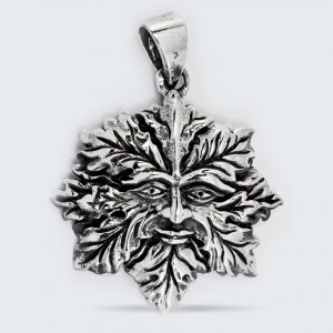 Pandantiv argint Unisex Leaf Face