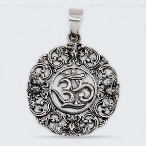 Pandantiv argint unisex Ohm Shanti