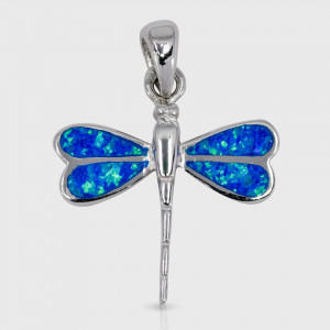 Pandantiv Opal Blue Dragonfly