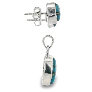 Set Argint Blue Copper Turquoise Elina - Img 2
