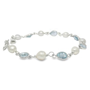 Bratara Argint Perla de Apa Dulce si Topaz Tara - Img 2