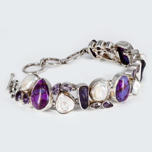 Bratara Argint Purple Copper Turquoise Sreenika - Img 2
