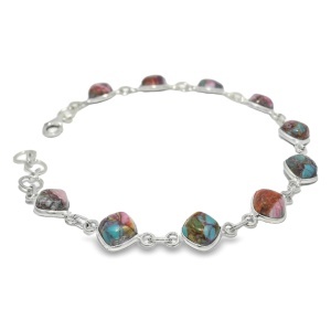 Bratara Argint Turquoise Oyster Roz Shivani - Img 2