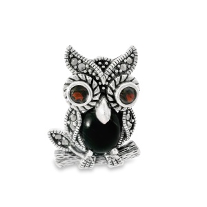 Brosa Argint cu Marcasite Alphosine Black