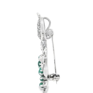 Brosa Argint cu Marcasite Corinne Green - Img 2