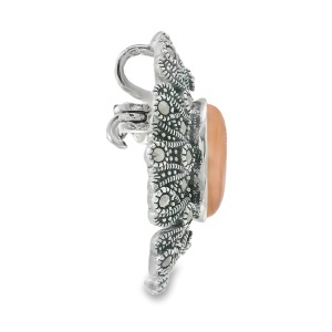 Brosa-Pandantiv Argint cu Marcasite si Sidef Roz Kwanjai - Img 2