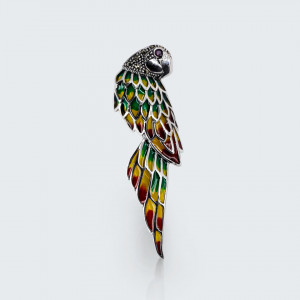Brosa pandantiv papagal multicolor
