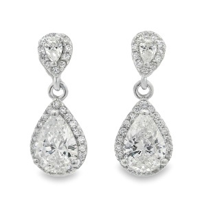Cercei Argint cu sistem de inchidere cu surub Cubic Zirconia Aveline