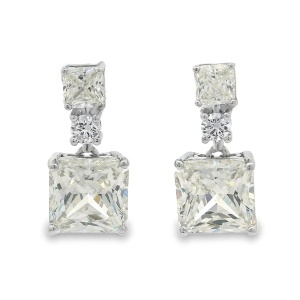Cercei Argint cu sistem de inchidere cu surub Cubic Zirconia