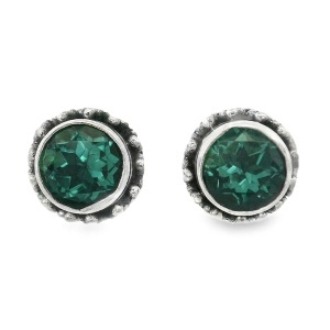 Cercei Argint cu surub realizati manual Quartz Verde Jasmine