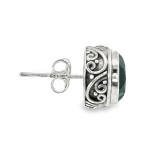 Cercei Argint cu surub realizati manual Quartz Verde Ningrat - Img 2