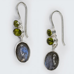 Cercei Argint Labradorit Peridot Riona