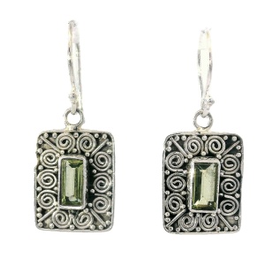 Cercei Argint realizati manual Peridot Godavari