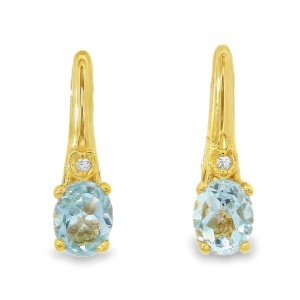 Cercei Argint suflat Aur 585 cu inchidere englezeasca Topaz Salome