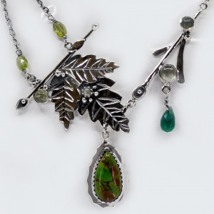 Colier Argint Green Copper Turquoise Sangeeta - Img 2