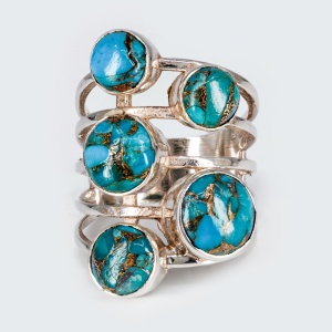 Inel Argint Blue Copper Turquoise Harihari