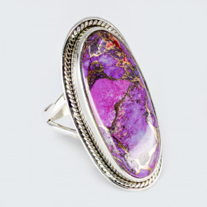 Inel Argint Purple Copper Turquoise Desikan - Img 2