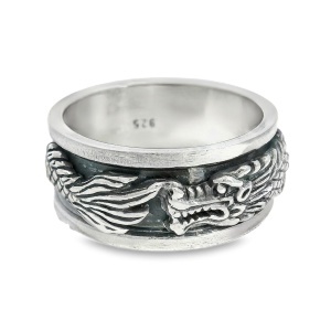 Inel Argint Spinner Anti Stres Dragon