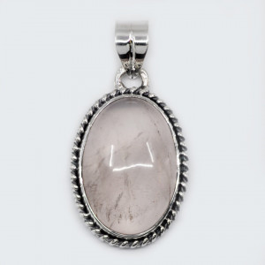 Pandantiv Argint Statement Quartz Roz Kaasni