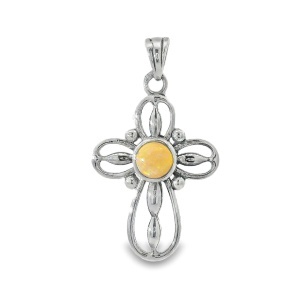 Pandantiv Cruce Argint Opal Etiopian Trincomalee