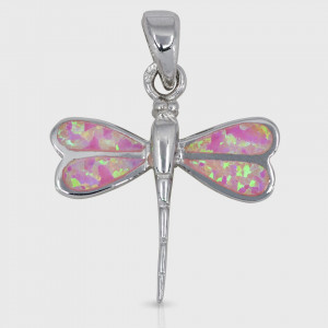 Pandantiv Opal Pink Dragonfly