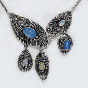 Set Colier Cercei Argint Opal Australian Kalindi - Img 2