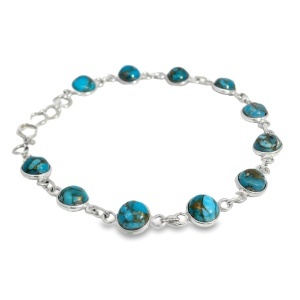 Bratara Argint Blue Copper Turquoise Jasleen - Img 2