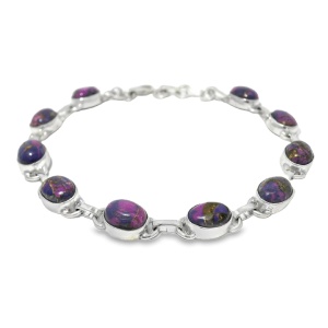Bratara Argint Purple Copper Turquoise Churi