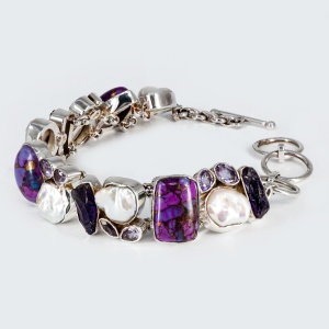 Bratara Argint Purple Copper Turquoise Sreenika - Img 3