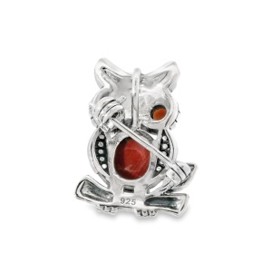 Brosa Argint cu Marcasite Alphosine Red - Img 2