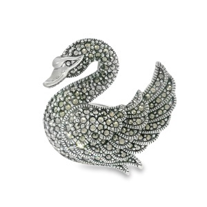 Brosa-Pandantiv Argint Lebada cu Marcasite Nalinee
