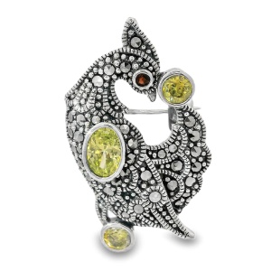 Brosa-Pandantiv Argint Marcasite Agatha Light Yellow