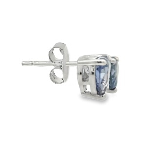 Cerce inima Argint cu sistem de inchidere cu surub Cubic Zirconia Albastru Tanzanit Lison - Img 2