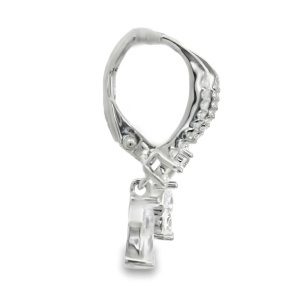 Cercei Argint cu sistem de inchidere arc leverback Cubic Zirconia Blanche - Img 2