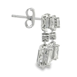 Cercei Argint cu sistem de inchidere cu surub Cubic Zirconia Camelia - Img 2