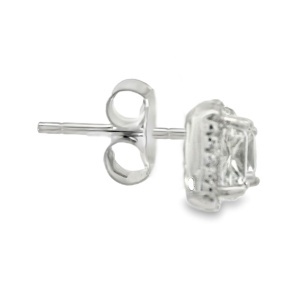 Cercei Argint cu sistem de inchidere cu surub Cubic Zirconia Titine - Img 2