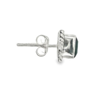 Cercei Argint cu surub realizati manual Quartz Verde Blessica - Img 2