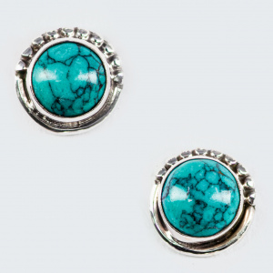 Cercei Argint cu Surub Turquoise Isha